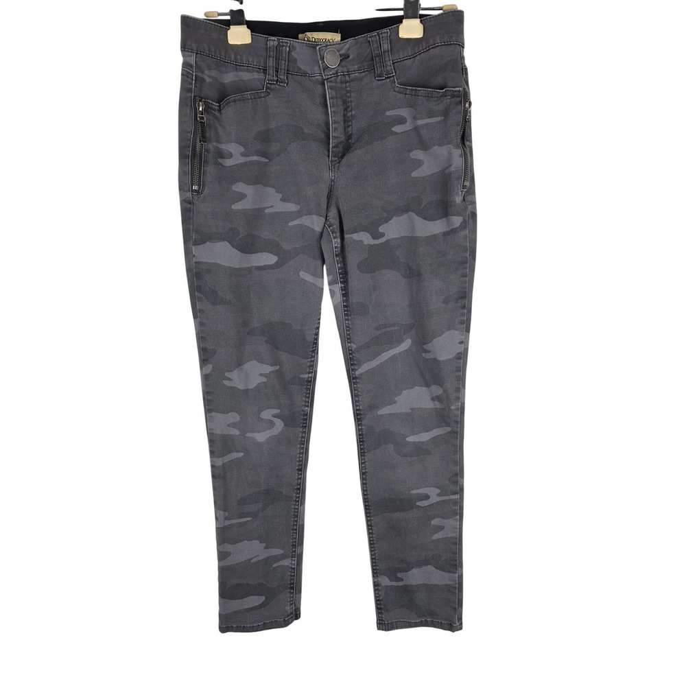 Democracy "Ab Technology" Gray Camo Jeans 8 Womens Mid Rise Skinny Leg